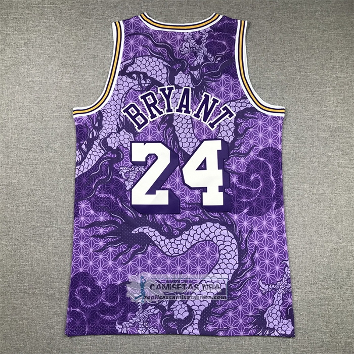 Camiseta Los Angeles Lakers Kobe Bryant NO 24 Asian Heritage Throwback 1996-97 Violeta